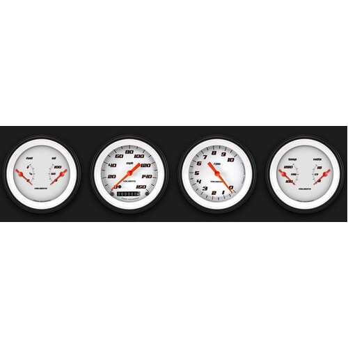 Classic Instruments Gauge Set, Velocity White, Universal, GM, Set of 4