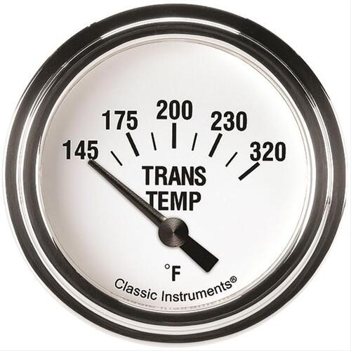 Classic Instruments Gauge, White Hot 2 5/8" Transmission Temperature Short Sweep