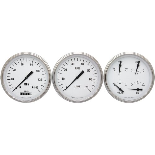 Classic Instruments Gauge Set, White Hot, Universal, GM, Set of 3