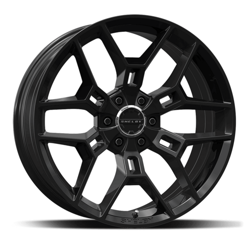 Carroll Shelby Wheel, CS45 Series, Flow Formed Aluminium, 20 in. Dia., 9 in. Width, 12 mm Offset, 6 x 5.31 in. Bolt Pattern, Gloss Black, Eac