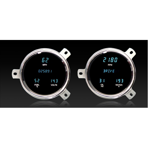 Dakota Digital Gauge, Instrument System, 51-52 Chevrolet 6-gauge MFD system - Blue, Custom