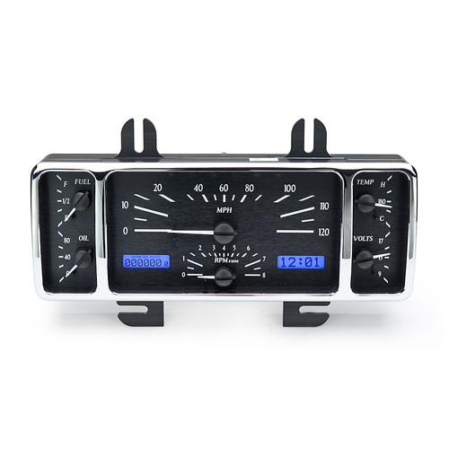 Dakota Digital Gauge, MDX System, 1940 Ford Car, 1940-47 Ford Truck, Black Alloy Style Face, Blue Display, Custom