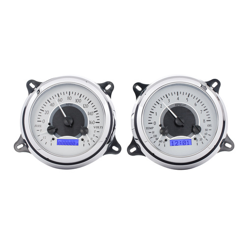 Dakota Digital Gauge, MDX System, 1947-53 Chevy Truck, Silver Alloy Style Face, Blue Display, Custom