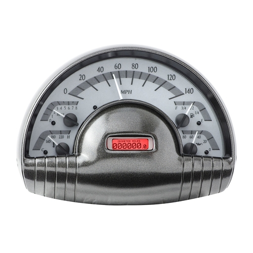 Dakota Digital Gauge, MDX System, 1949-50 Oldsmobile , Silver Alloy Style Face, Red Display, Custom