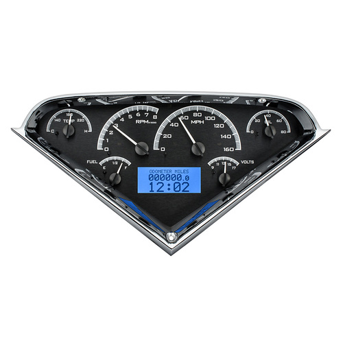 Dakota Digital Gauge, MDX System, 1955-59 Chevy Pickup, Black Alloy Style Face, Blue Display, Custom