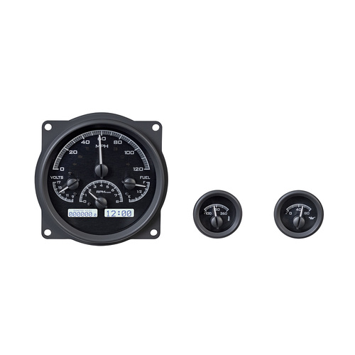 Dakota Digital Gauge, MDX System, 1955-86 Jeep CJ, Black Alloy Style Face, White Display, Custom