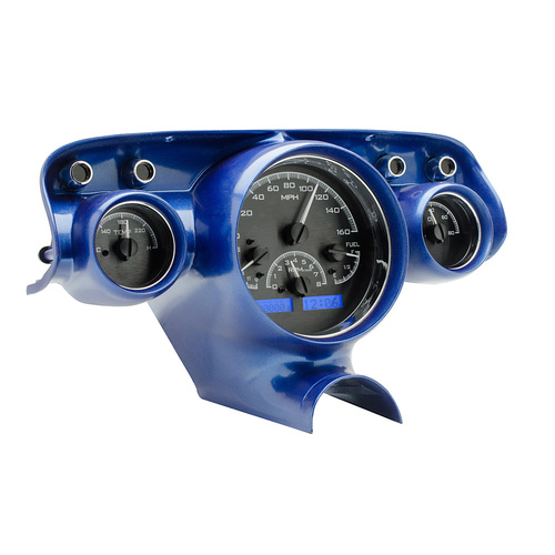 Dakota Digital Gauge, MDX System, 1957 Chevy Car, Black Alloy Style Face, Blue Display, Custom