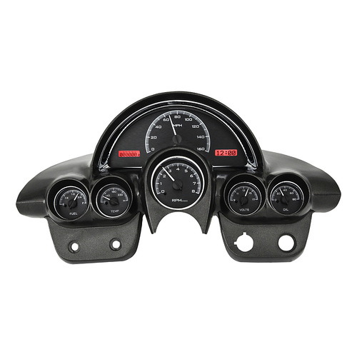 Dakota Digital Gauge, MDX System, 1958-62 Chevy Corvette, Black Alloy Style Face, Red Display, Custom