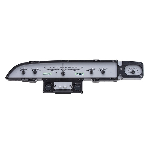 Dakota Digital Gauge, MDX System, 1960 Ford Galaxie, Silver Alloy Style Face, White Display, Custom