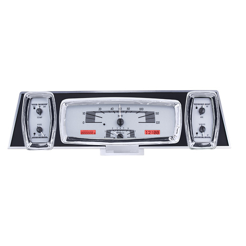 Dakota Digital Gauge, MDX System, 1961-63 Lincoln Continental, Silver Alloy Style Face, Red Display, Custom