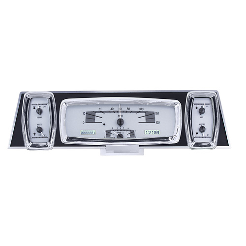 Dakota Digital Gauge, MDX System, 1961-63 Lincoln Continental, Silver Alloy Style Face, White Display, Custom