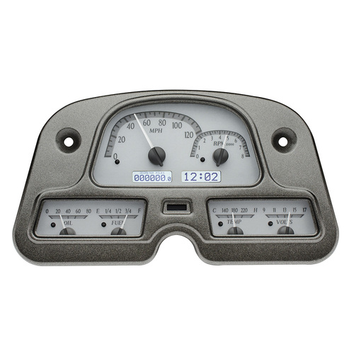 Dakota Digital Gauge, MDX System, 1962-84 Toyota FJ40, Silver Alloy Style Face, White Display, Custom