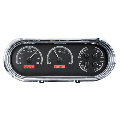 Dakota Digital Gauge, MDX System, 1963-65 Chevy Nova, Black Alloy Style Face, Red Display, Custom