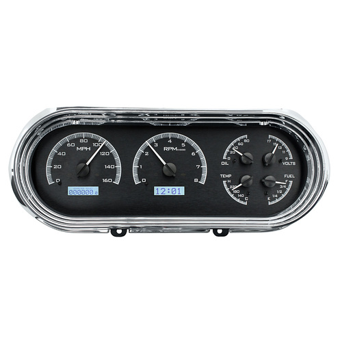 Dakota Digital Gauge, MDX System, 1963-65 Chevy Nova, Black Alloy Style Face, White Display, Custom