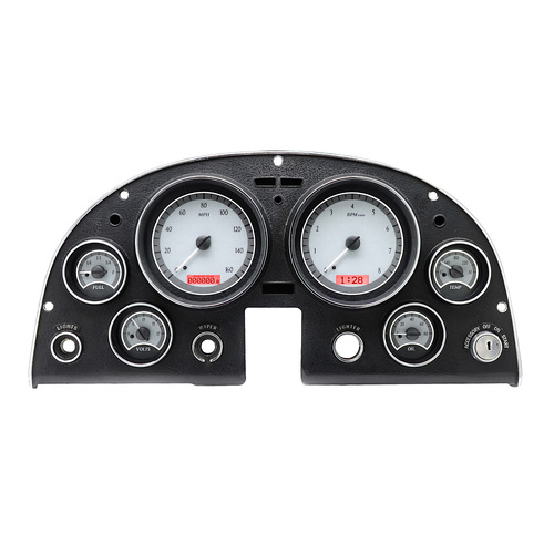 Dakota Digital Gauge, MDX System, 1963-67 Chevy Corvette, Silver Alloy Style Face, Red Display, Custom