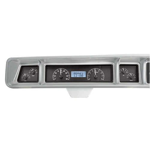 Dakota Digital Gauge, MDX System, 1966 Chevy Impala/Caprice, Black Alloy Style Face, White Display, Custom