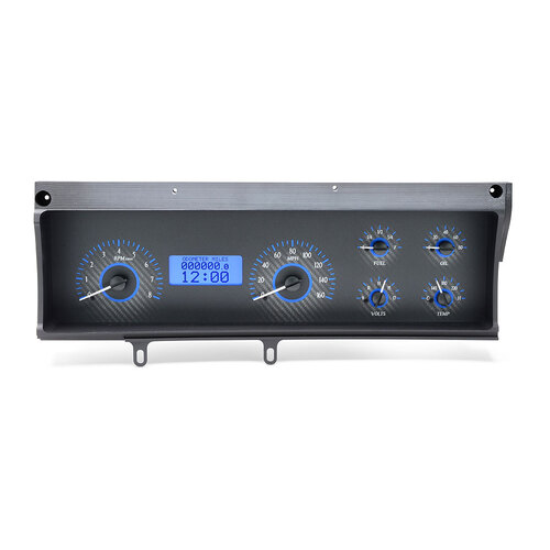 Dakota Digital Gauge, MDX System, 1970-72 Chevy Malibu/ El Camino, Carbon Fiber Style Face, Blue Display, Custom