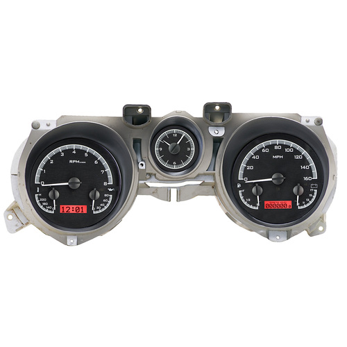 Dakota Digital Gauge, MDX System, 1971-73 Ford Mustang, Black Alloy Style Face, Red Display, Custom