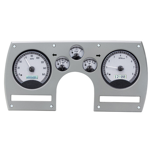 Dakota Digital Gauge, MDX System, 1982-89 Chevy Camaro, Silver Alloy Style Face, White Display, Custom