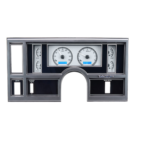 Dakota Digital Gauge, MDX System, 1984-87 Buick Regal, Silver Alloy Style Face, Blue Display, Custom