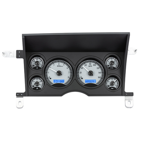 Dakota Digital Gauge, MDX System, 1986-93 Chevy S-10/GMC S-15,, Silver Alloy Style Face, Blue Display, Custom