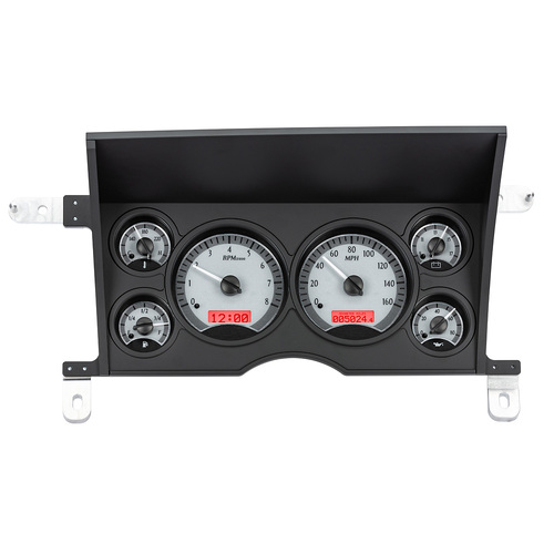 Dakota Digital Gauge, MDX System, 1986-93 Chevy S-10/GMC S-15,, Silver Alloy Style Face, Red Display, Custom