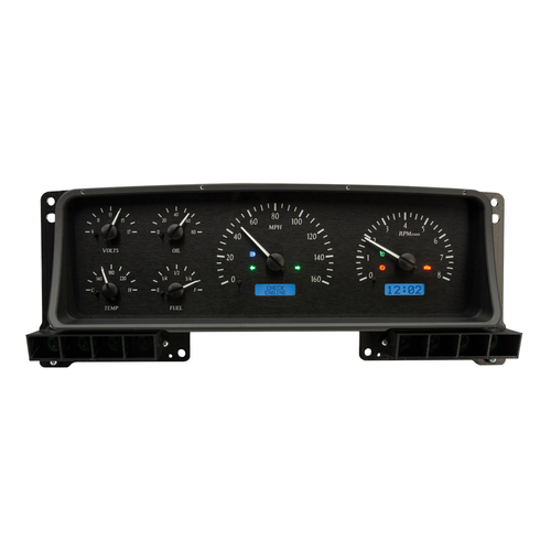 Dakota Digital Gauge, MDX System, 1987-91 Ford Pickup, Black Alloy Style Face, Blue Displayin., Custom