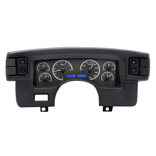 Dakota Digital Gauge, MDX System, 1990-93 Ford Mustang, Black Alloy Style Face, Blue Display, Custom