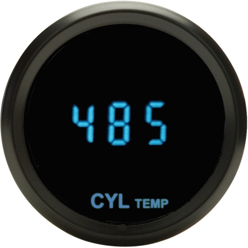 Dakota Digital Gauge, Odyssey Series II, Cylinder Head Temperature, Digital, 65- 400°C, 2-1/16 in. Diameter, Chrome Bezel, Teal Numerals, Each