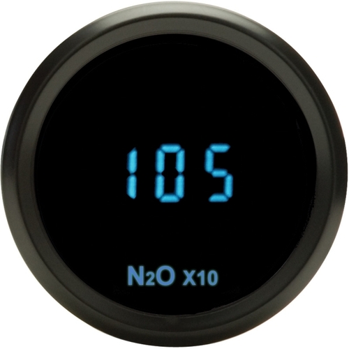 Dakota Digital Gauge, Odyssey Series II, Nitrous Pressure, Digital, 0- 2000 psi, 2-1/16 in. Diameter, Black Bezel, Teal Numerals, Each