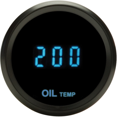 Dakota Digital Gauge, Solarix Series, Oil Temperature, Digital, 0- 200°C, 2-1/16 in. Diameter, Chrome Bezel, Blue Numerals, Each