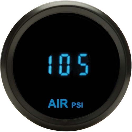 Dakota Digital Gauge, Solarix Series, Air Pressure, Digital, 0- 150/0- 400 psi, 2-1/16 in. Diameter, Black Bezel, Blue Numerals, Each