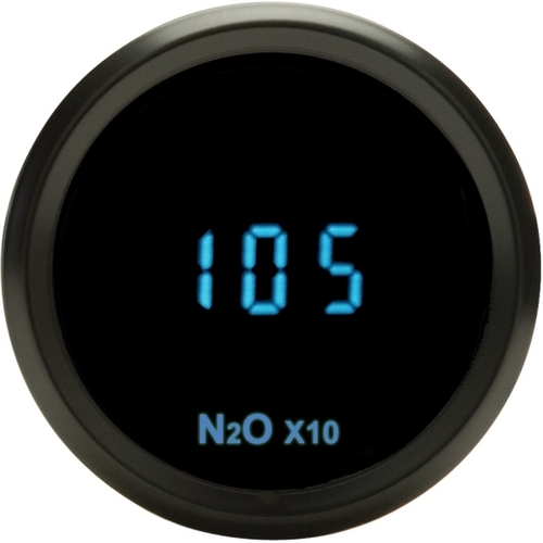 Dakota Digital Gauge, Solarix Series, Nitrous Pressure, Digital, 0- 2000 psi, 2-1/16 in. Diameter, Chrome Bezel, Blue Numerals, Each