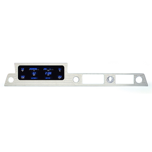 Dakota Digital Gauge Panel, Series III, Blue/Teal Display, 1961- 62 For Chevrolet For Impala, w/ Shaft Radio, Each