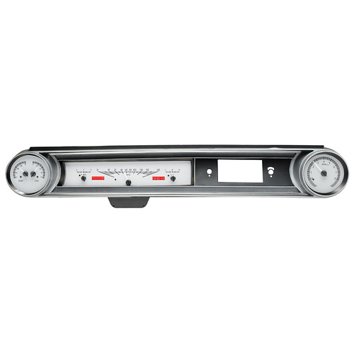 Dakota Digital Gauge Kit, 1969 For Chevrolet Caprice/ For Impala, Analog, Silver Background, Alloy Style Face, Red Display