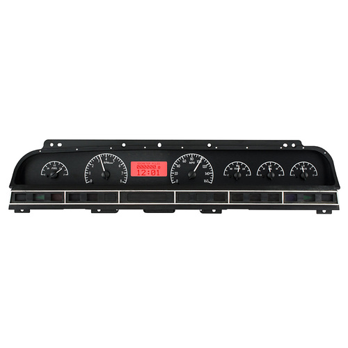 Dakota Digital Gauge Kit, 1969- 70 For Chevrolet For Impala/ Caprice, Analog, Black Background, Alloy Style Face, Red Display