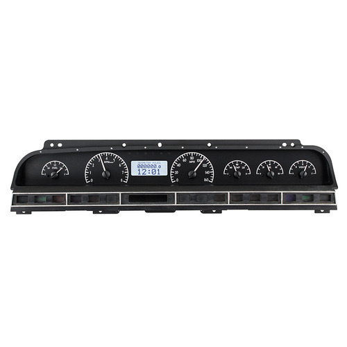 Dakota Digital Gauge Kit, 1969- 70 For Chevrolet For Impala/ Caprice, Analog, Black Background, Alloy Style Face, White Display