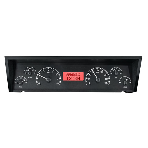 Dakota Digital Gauge Kit, 1977- 90 For Chevrolet For Impala/ Caprice & 1984- 86 For Pontiac Parisienne, Analog, Black Background, Alloy Style Face, Re