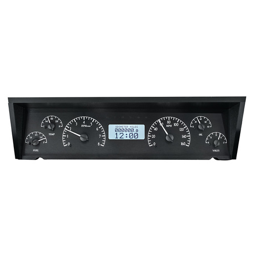 Dakota Digital Gauge Kit, 1977- 90 For Chevrolet For Impala/ Caprice & 1984- 86 For Pontiac Parisienne, Analog, Black Background, Alloy Style Face, Wh