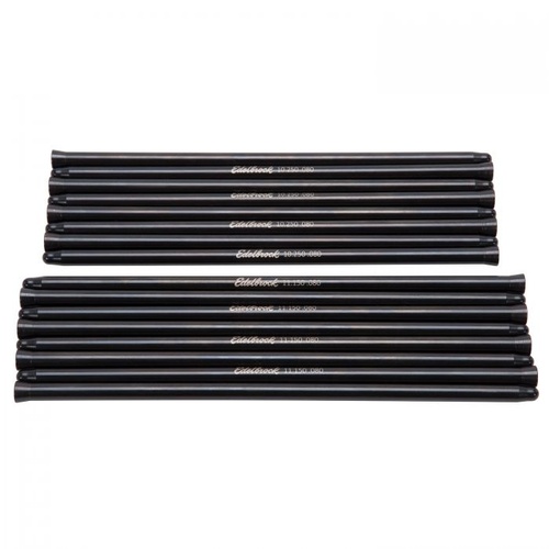 Edelbrock Pushrods, 3/8 in. Diameter, 10.250 in/11.150 in. Long, 4130 Chromoly, 0.080 Wall, Set of 16