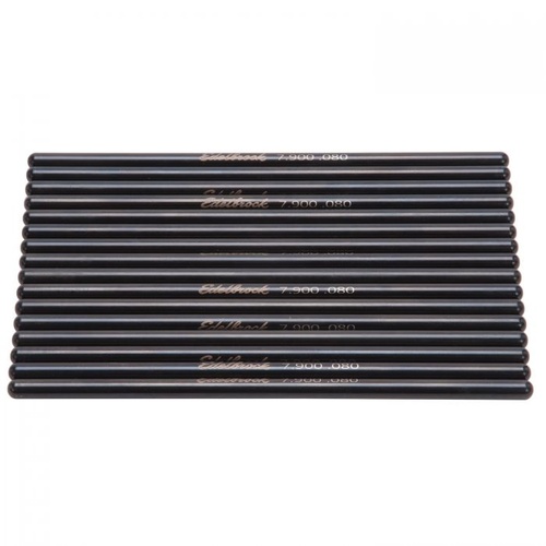 Edelbrock Pushrods, 5/16 in. Diameter, 7.900 in. Long, 4130 Chromoly, 0.080 Wall, For Guideplates, Set of 16