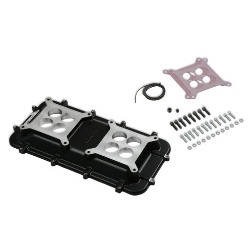 Holley Intake Manifold Service Parts, Mid Rise Plenum-Base Adapter Kit, Black