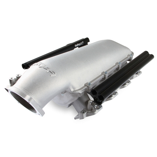 Holley EFI Intake Manifold, Lo-Rise, Multi-port, Dual Injector, Aluminium, Satin, GM LS, Cathedral Port, Each