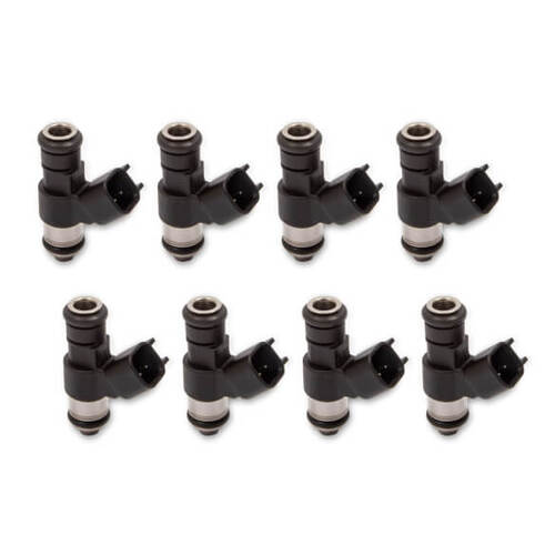 Holley EFI Holley Fuel Injector, 76 lb/hr, PICO/EV6 Style, High Impedance, 1.85 in. Length, Black, Set of 8