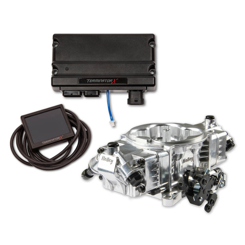 Holley EFI Fuel Injection System, Terminator X Stealth 4150, Polished Throttle Body, 8 Fuel Injectors, Kit