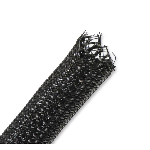 Holley EFI Convoluted Tubing, Split Wire Loom, Plastic, Black, 0.250 in. I.D, 50 ft. Length, Each