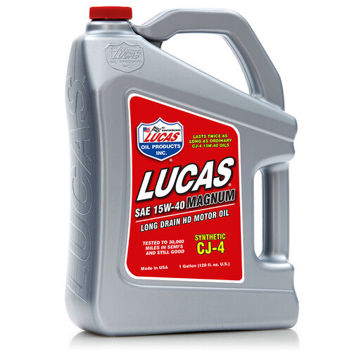 LUCAS Synthetic SAE 15W-40 CJ-4 Truck Oil, 1 Gallon (3.79 litre) Tote, Each