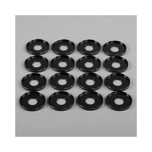 MANLEY Valve Spring Locator, Inside, Heat-Treated, Fits 1.255 in. OD. Spring, .78 in. ID., 1.25 in. OD., .18 in. Thick, Black, Set of 16