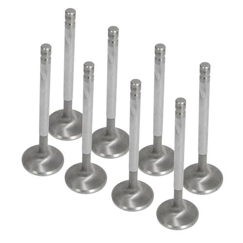 MILODON Valves, Exhaust, Race, Stainless Steel, 1.50 in. Diameter, For Chevrolet, Small Block, 350, 383, 400, Set of 8