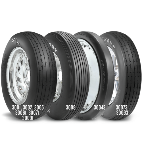 Mickey Thompson Tyre, ET Front Drag, 26 x 4.0-15, Bias-Ply, Tubeless, Solid White Letters, Each